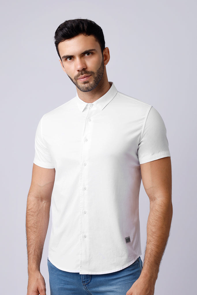 Camisa Hombre Manga Corta Blanco - 230119